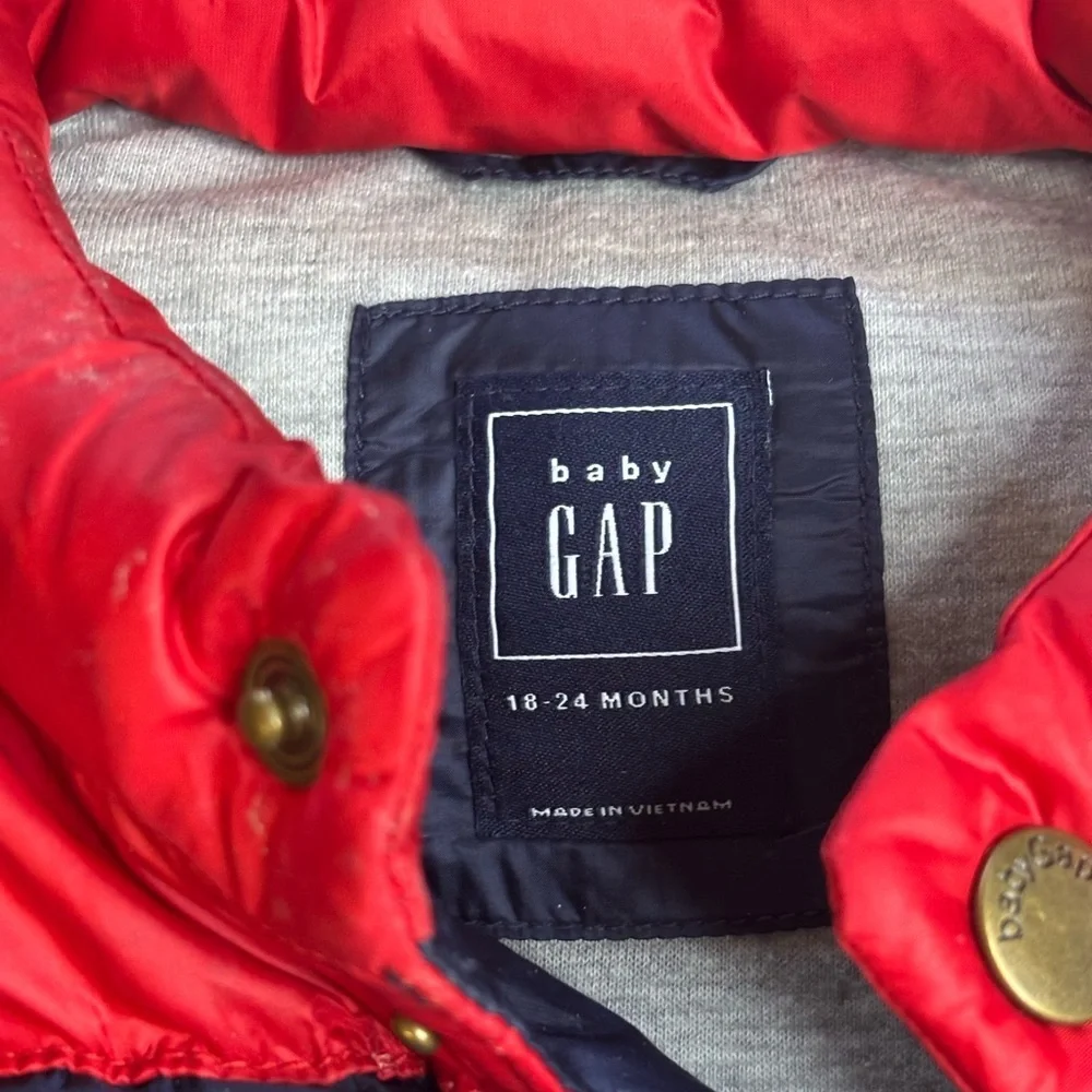 Baby GAP Red and Navy Puffer Vest